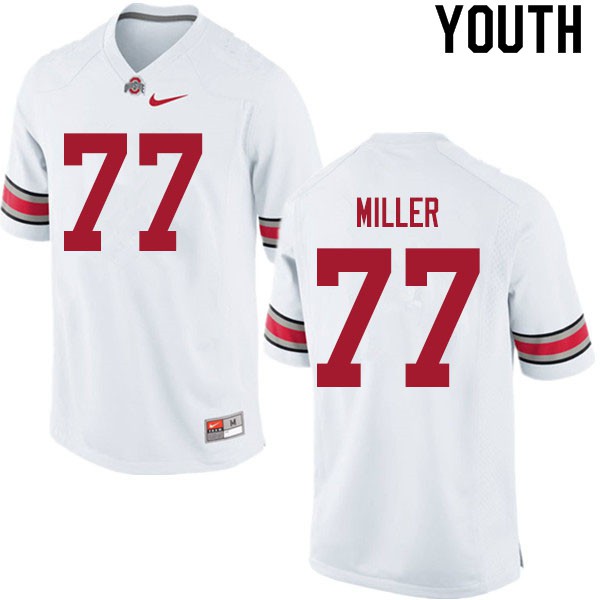 Ohio State Buckeyes #77 Harry Miller Youth Stitch Jersey White OSU20878